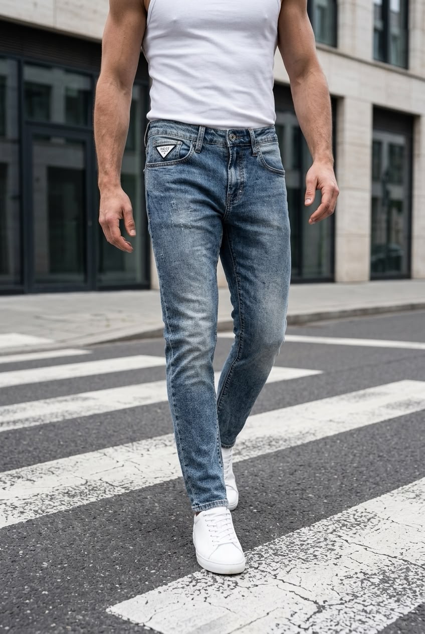 Jeans Azul Efecto Lavado Street